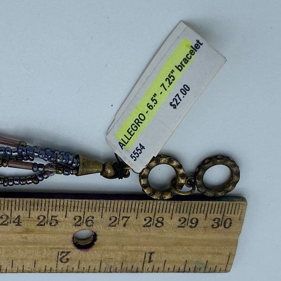 NEW Premier Designs Allegro Peacock Color Seed Bead Multi Strand Crystal Toggle - Picture 5 of 13